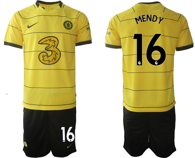 Men 2021-2022 Club Chelsea away yellow #16 Soccer Jersey